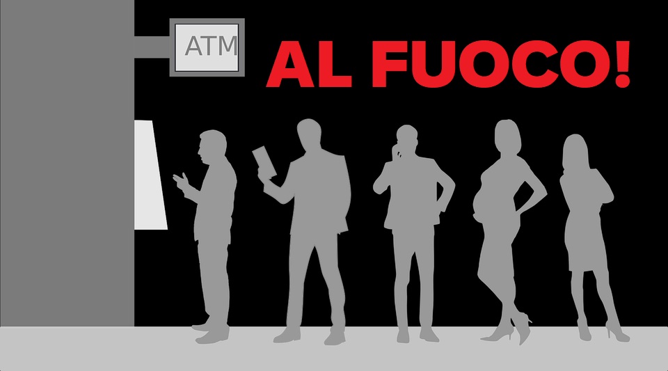fuoco al bancomat